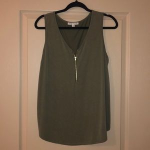 Olive Green zipper tank top